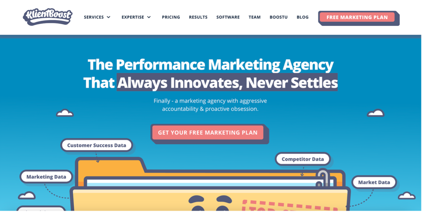 klientboost homepage