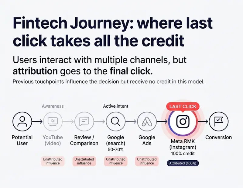 click attribution en fintech